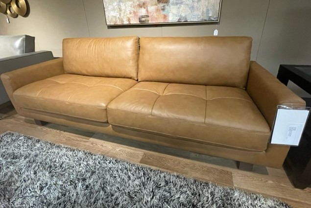 Synergy tan on sale leather sofa